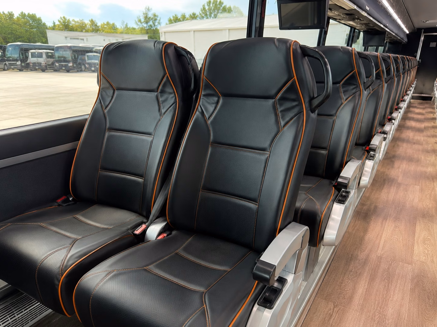 56 passenger charter bus inside